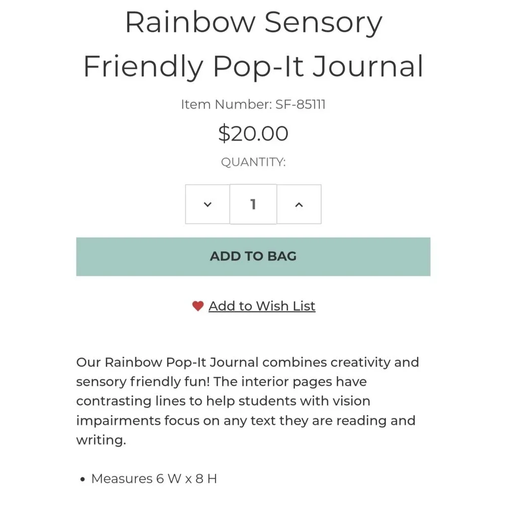 C R GIBSON SENSORY FRIENDLY POP JOURNAL - RAINBOW